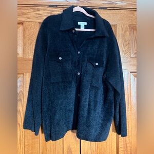 Black Rachel Zoe Plus Size Shirt Jacket